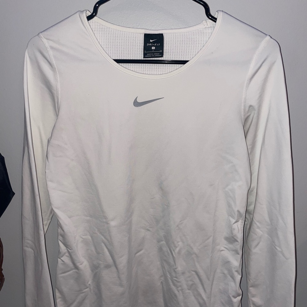 White Nike Dri-fit Long Sleeve